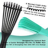 2Pack BESTOOL Detangle Brush, Detangling Brush for Black Natural Hair, Detangler Brush for Faster n Easier Defined Wet Dry 3/4abc Curly, Coily, Kinky Hair with No Pain (Black, Green)
