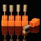 SUNTRADE 6Pcs Pro Electric Gold Carbide Nail Art Bit Tools 3/32''Nail Drill Bits Set