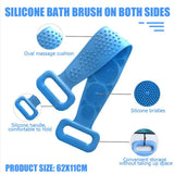 Silicone Back Scrubber For Shower,HIGHGO 2 Pack Double Sided 2020 Updated Silicone Bath Body Brush,Easy to Clean Washer Exfoliating More Hygienic (PURPLE-PINK)