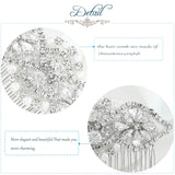 Unsutuo Crystal Flower Bridal Hair Accessories Silver Bride Wedding Hair Comb Pearl Headpieces for Women and Girls