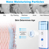 Nano Facial Mister, 2pcs Handy Cool Facial Mist 20ml Toner Pure Milk Automatic Mist Sprayer, Moisturizing & Hydrating for Skin Care, Makeup, Eyelash Extensions, USB Rechargeable