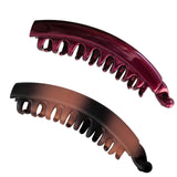 Zhooch Banana Hair Clip – Classic Banana Comb, 5 inches. Iconic Hair accessory inspired by '80s trend. Inner Teeth, Premium quality, Strong Hold. Made in Korea. (Ombre Brown + Burgundy)