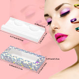 60 Pieces Empty Eyelashes Packaging Box and Tray, 30 Empty Lash Box Case Soft Paper Eyelash Box Eyelash Holder Case Empty Eyelash Case Eyelash Container with 30 Lash Tray Lash Case (Silver Triangle)
