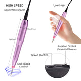 Electric Nail Drill Set, Hengwei 12 in 1 Portable Professional Manicure Pedicure Acrylic Nail Kit with Everything, 26 PCS Nail Sand Bands, Gel Nails, Polishing Shape Tools Design for Home Salon Use