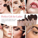 12 Pieces Premium Makeup Brush Set, Professional Makeup Brushes Premium Spectrum Brushes, Foundation Eyeshadow Eyebrow Full Face Brush Set with Makeup Bag