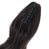 XBwig Claw Clip in Ponytail Hair Extension 18" 21" 24"Curly Wavy Straight Hairpiece One Piece A Jaw Long Pony Tails for Women(Dark Brown 24"-Straight)