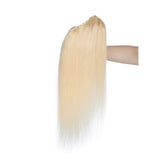 100% Remy Human Hair Ponytail Extension One Piece Claw/Jaw Clip Ponytail Hairpiece Clip In Pony Tail Extensions For Girl Lady Women Long Straight #613 Bleach Blonde 16'' 105g