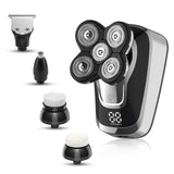 5 in 1 Bald Head Shaver for Men with IPX7 Waterproof Technology, LCD Display and Fast Charging, Grooming Kit Head Shaver, Beard and Nose Hair Trimmer, Hair Clipper(Sliver)