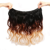 100% Virgin Brazilian Hair Extensions Grade 7A Quality 16-24inch Weave Weft Thick Body Wave Hairs 100g 18" / 18 inch, Ombre Colour (Natural Black+Light Auburn+ Honey Blonde)