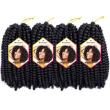 4packs 12inch Spring Twist Hair Real Kanekalon Synthetic Crochet Braids Braiding Hair Extensions (12inch,4pc, 1B)