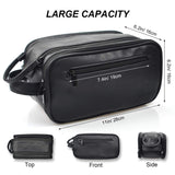 Loteaf Toiletry Bag for Men PU Leather Water-Resistant Travel Toiletry Bag Organizer Dopp Kit for Toiletries Accessories (Black)
