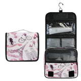 MAHU Toiletry Bag Valentine Paris Eiffel Tower Wash Bag Hanging Hook Multifunction Cosmetic Bag Portable Travel Makeup Organizer for Women Men