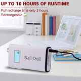 Professional Nail Drill Machine, AZ GOGO 30000RPM Rechanreable Portable Nail Drills for Acrylic Gel Nails - New Upgraded Electric E File With LCD Display