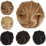 Better-Home Braided Hair Bun Extensions Synthetic Clip-on Hair Updo Chignon Hairpieces (2#)