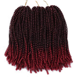 3 Pack 12Inch Spring Twist Crochet Braiding Hair Nubian Twist Hair Bomb Twiat Crochet Hair Ombre Color Crochet Braids Passion Twist Hair Extensions(T1B/BUG#)