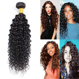 8A Brazilian Virgin Curly Hair Weave 1 Bundle 100% Unprocessed Human Hair Curly Wave Extensions Natural Black (24")