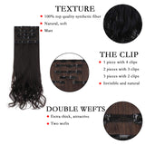 XBwig 6pcs 14 Clips Double Weft Hair Extensions 20"23 Inch Wavy Curly Straight Full Head Clip In On Hairpiece 160g（20"-Curly Wine Red）