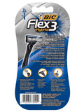 Bic Flex 3 Hybrid Razor For Men - 5 Cartridges & 1 Handle Per Package - Pack of 2 Packages