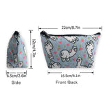 Cartoon Alpaca Pattern Cosmetic Bag for Women, Portable Travel Makeup Pouch Multifunction Accessories Organizer Case with Zipper Toiletry Purse