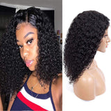 Seelaak 4x4 Lace Closure Wigs Human Hair Curly Wigs 1b Glueless Silky 20Inch Pre Plucked with Baby Hair Jerry Curl Wigs for Black Women (20inch & Free Wig Cap)