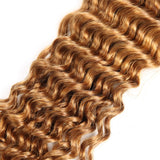 Brazilian Ombre Deep Wave Virgin Hair Weave 4 Bundles Wet and Wavy Brazilian Deep Curly Hair Bundles Ombre Human Hair Extensions Two Tone Color T1B/30(16 16 18 18)