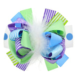 5 Inch Big Feather Ribbon Boutique Bows For Girls Teens Women Stacked Hairbows