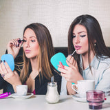 16 Pieces Handheld Hand Mirror Travel Makeup Mirror Handheld Cosmetic Mirror with Handle, Portable Vanity Mirror for Travel, Camping, Home, 4 Colors, 3.15 Inch Wide, 7.09 Inch Long