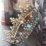 Yean Baroque Crowns and Tiaras Gold Rhinestones Bridal Queen Crown Bride Wedding Tiara for Women and Girls