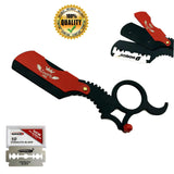 Finger Razor, Universal Blade, Single Hole Barber Cut Throat Straight Barber Finger Razor for Hair Tattoos Straight Edge Shaving SMART CUT THROAT BARBER SALON STRAIGHT RAZOR BLADE HOLDER + 10 BLADES