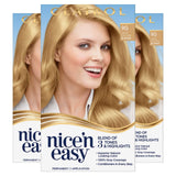 Clairol Nice'n Easy Permanent Hair Color, 9G Light Golden Blonde, Pack of 3