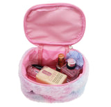 Women Girls Kids Fluffy Faux Fur Unicorn Makeup Bag Small Cosmetic Organizer Plush Travel Storage Bags Toiletry Kit Case