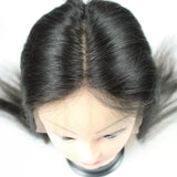 SHANELL Hair Silk Base Top Closure Straight Bleached Hidden Knots Middle Part 4x4" With Baby Hair Unprocessed Peruvian Virgin Silky Straight Human Hair Closure 14inch
