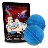 Gears Out One Badass Mother Bath Bombs - Vintage Rosie Strong Mom Design - Funny Bath Bombs for Moms - XL Bath Fizzers, Bright Blue, Handcrafted in The USA, 2 Count