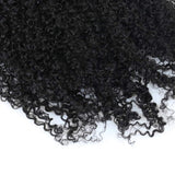 Easen Hair Brazilian Virgin Human Hair Ponytail Kinky Curly Ponytails Clip On #1B Ponytail Hairpieces Hair Tails Drawstring Ponytail Extensions For Women (8inch, #1B 3B 3C KK)