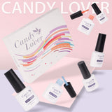 Candy Lover Gel Nail Polish Set - Pink Peach White 6 Pastel Popular Colors Summer Fall Collection, UV LED Home Manicure Nail Art Gift Kit
