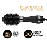 Hot Tools Professional Black Gold Detachable One-Step Volumizer and Hair Dryer, 2.8" Regular Barrel