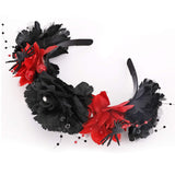 2 piece Halloween Headband, Day of The Dead Rose Headdress Festival Headpiece Cosplay