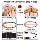 Braided Headband Wide Fishtail Braid Headband Classic Chunky Fishtail Braided Hair Band Wide Plaited Braids Elastic Stretch Synthetic Hairpiece For Girls And Women Beauty Accessory 45g (12/24)