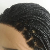 20" Box Braided Lace Front Wigs Drag Queen Full Braid with Natural Hairline Half Hand-made Synthetic Glueless Braided Wigs for Black Women Daily Wear