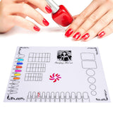 Nail Art Stamping Mat, Silicone Nail Template Plate Kit, Nail Polish Coloring Practice Workspace Pad, Foldable Washable Soft Table Cover Pad Tools for Stamping Reverse Stamp