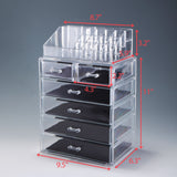 JAXPETY Acrylic Cosmetics Makeup and Jewelry Storage Case Display Sets