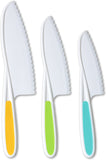 Tovla Jr. Knives for Kids 3-Piece Nylon Kitchen Baking Knife Set: Children's Cooking Knives in 3 Sizes & Colors/Firm Grip, BPA-Free Kids' Knives