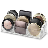 byAlegory Acrylic Tiered Compact Makeup Organizer for Bronzer Highlighter Powder Blush 9 Space Storage 3 Tier Cosmetic Beauty Container - Clear