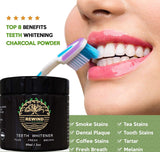 Activated Charcoal Teeth Whitening Powder Bundle With FREE Eco Friendly Bamboo TOOTHBRUSH Kit Active Fresh Mint Breath Stops Bad Breath Removes Stains Blk Wow Sparkle