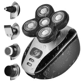 Electric Shavers for Men, 5 in 1 Electric Razor for Bald Head Wet and Dry Mens Rechargeable Cordless Facial Grooming Kit Waterproof with Beard, Trimmer Nose Hair Clipper, Face Cleaning Brush