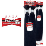 Saga Human Hair Braids Wet&Wavy Popular Yaky Bulk 18" (1B)