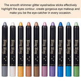 Eyeshadow Glitter, Eyeshadow Stick, Shimmer Eyeshadow, Pen Eyeshadow, Ultra Pigmented Makeup Eye Shadow Powder Long Lasting Waterproof, 10 Colors
