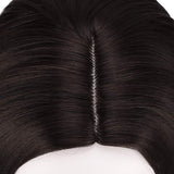 REECHO 12" Synthetic Hair Topper Wiglet Hair Enhancer with 3 Clips in Straight Hair Extensions Hair Closure Piece Hairpieces for Women - Dark Brown