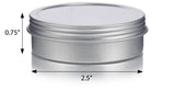 2 oz Metal Steel Tin Flat Container with Tight Sealed Twist Screwtop Cover (8 Pack)