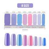 16 Sheets 256 Pieces Nail Polish Stickers Adhesive Full Nail Wraps Solid Color Nail Decals with Nail File for Women Girls DIY Nail Art, Assorted Colors